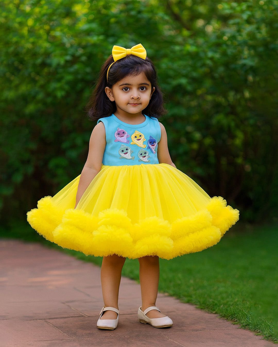 Blue & Yellow Tutu Dress - PD055