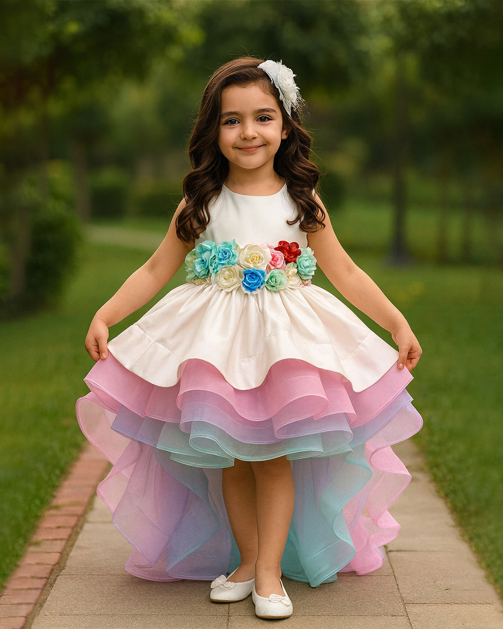 Rainbow Layered Gown – PD061