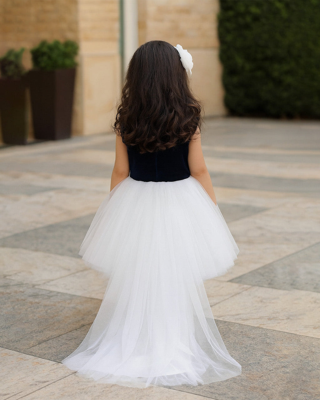 Navy Blue & White Gown  â€“ PD062