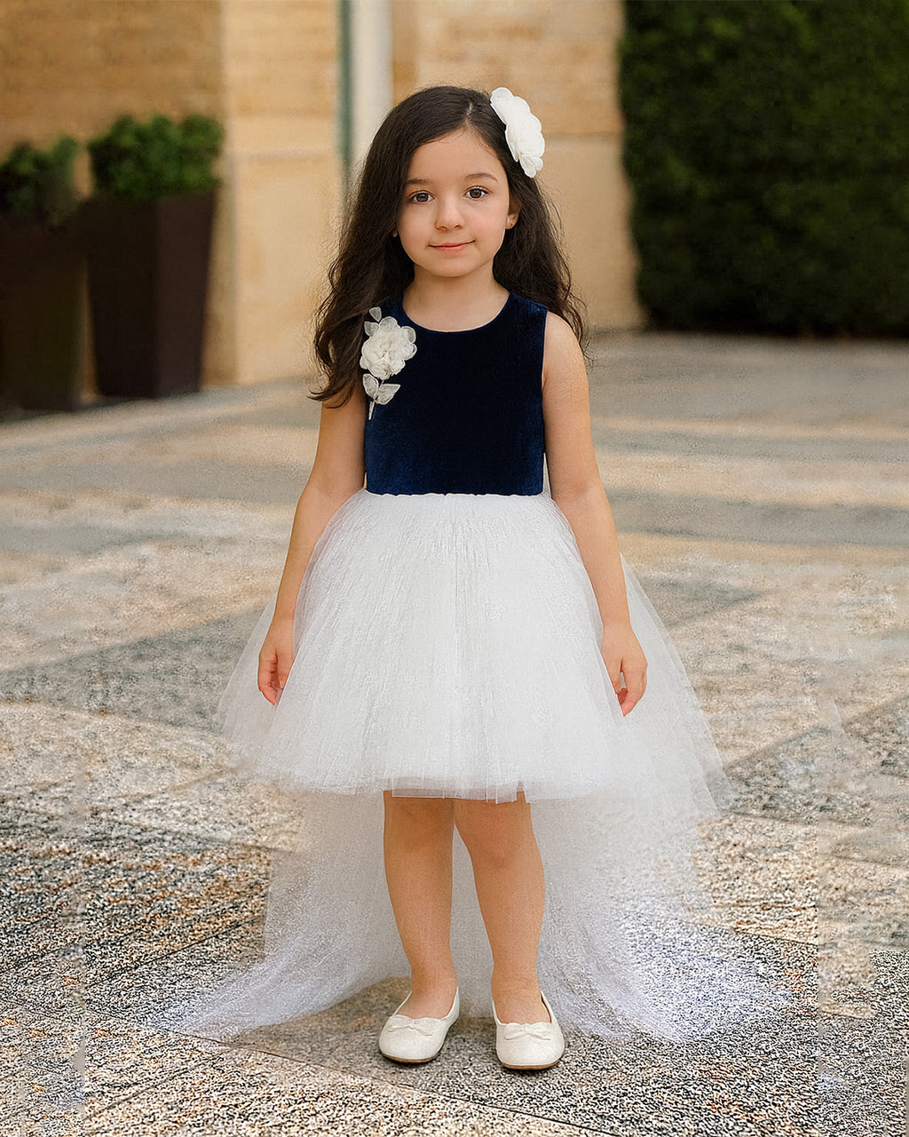 Navy Blue & White Gown ❄️ – PD062