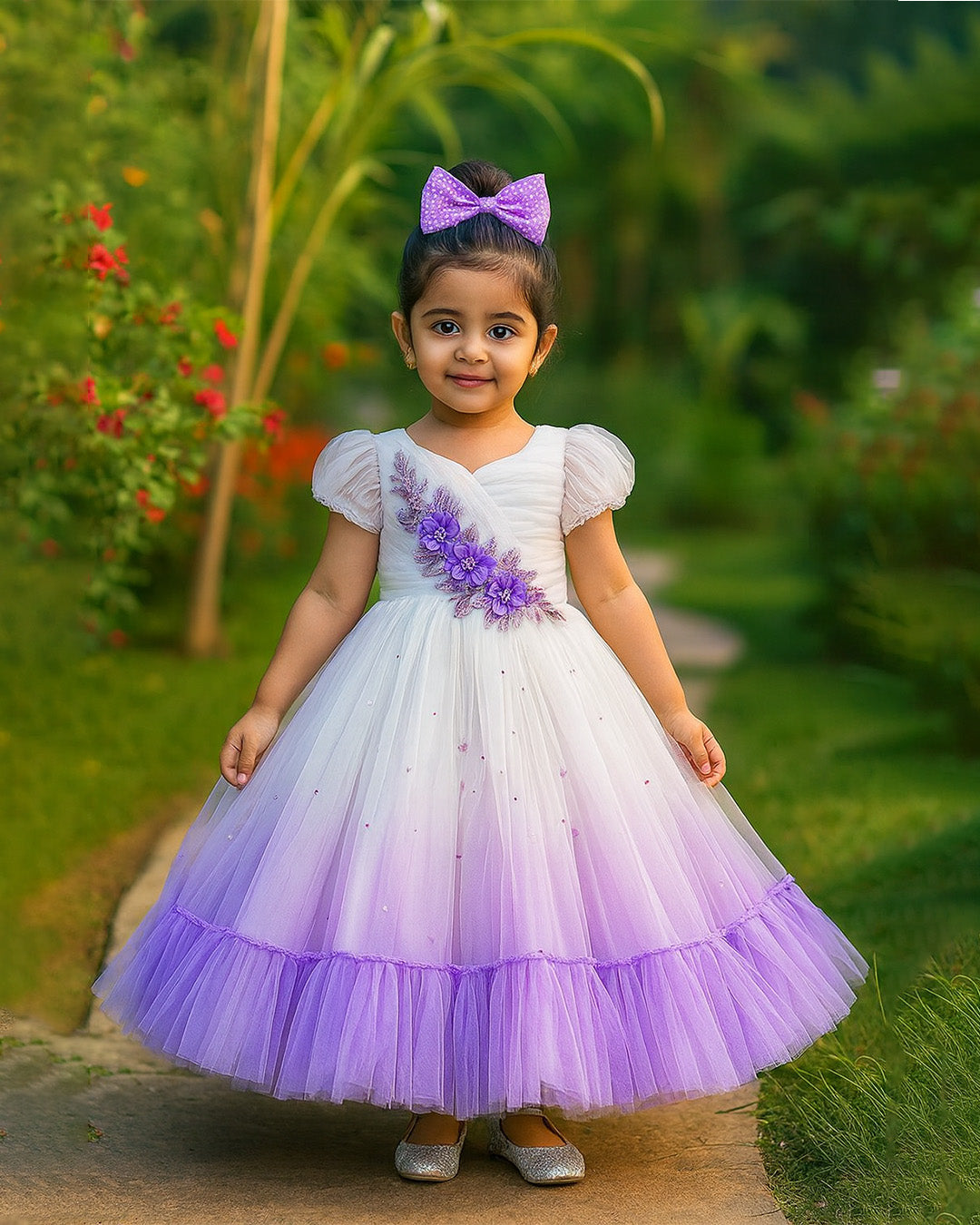 White & Purple Ombre Gown 💜 – PD079