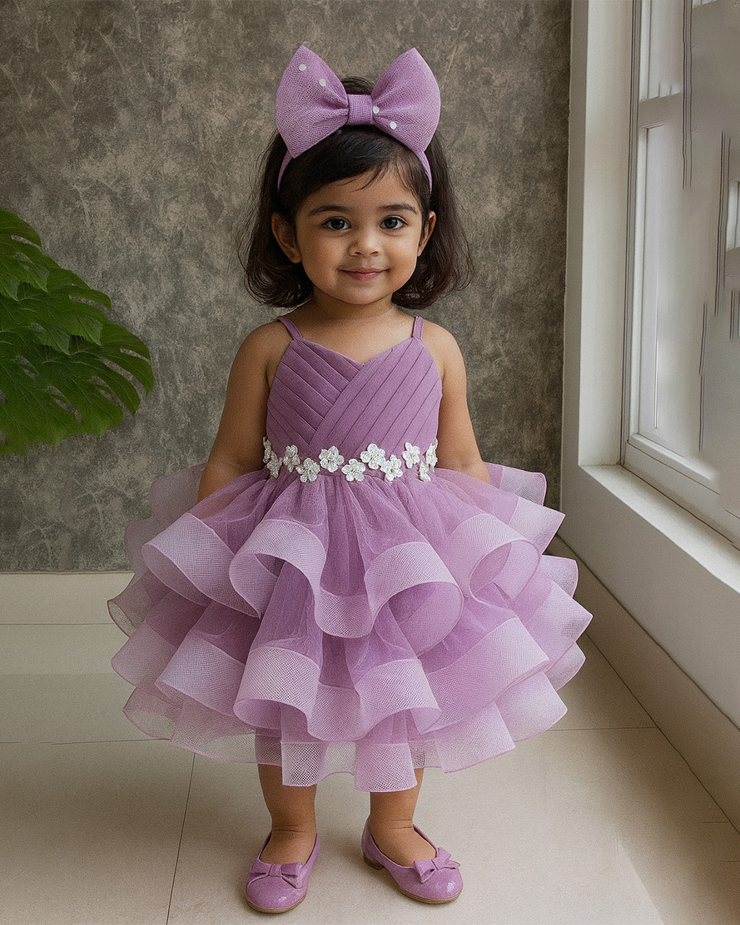 Lavender Ruffle Dress â€“ PD089