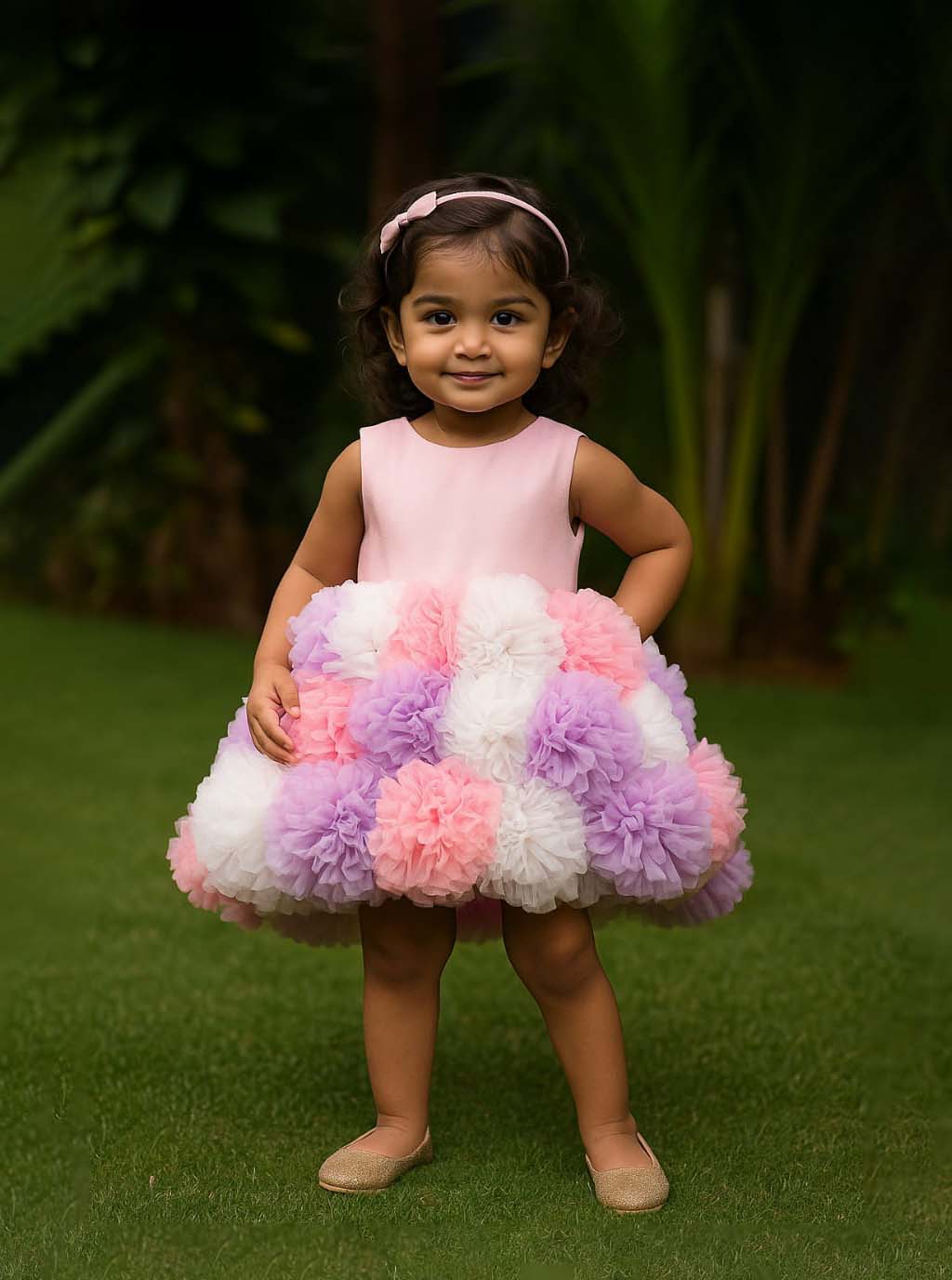 Pastel Pom Pom Tulle Dress PD01