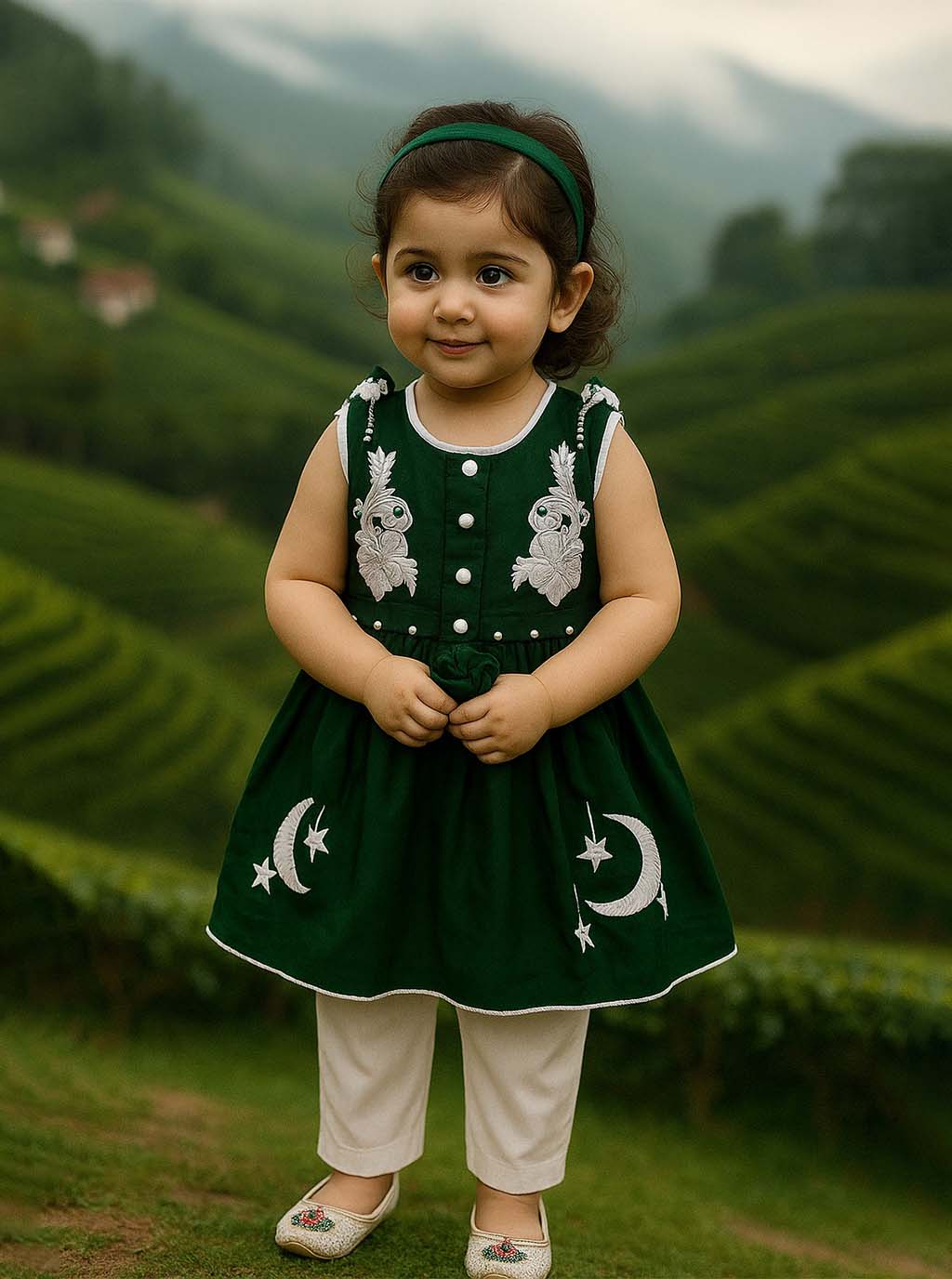 Green Emblem Dress PD34