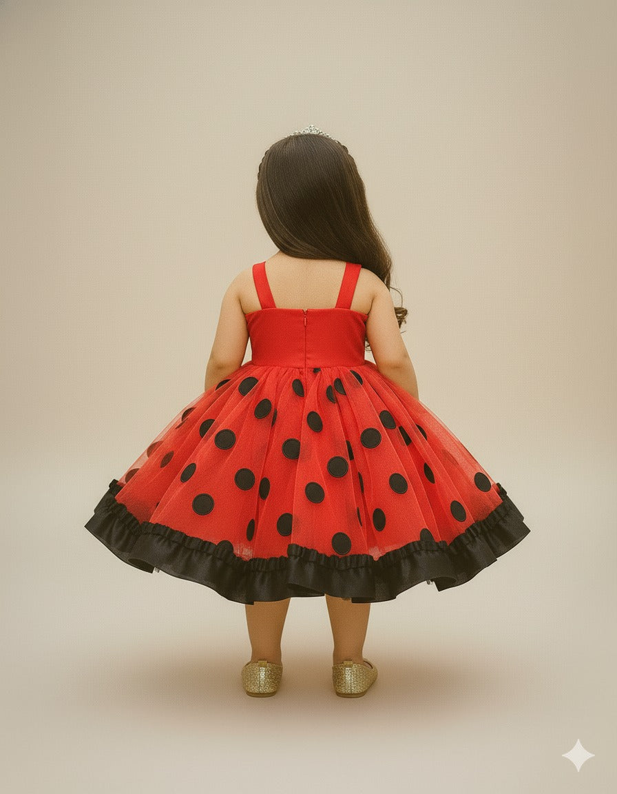 Red Ladybug Polka Dot Tulle Dress â€“ PD104