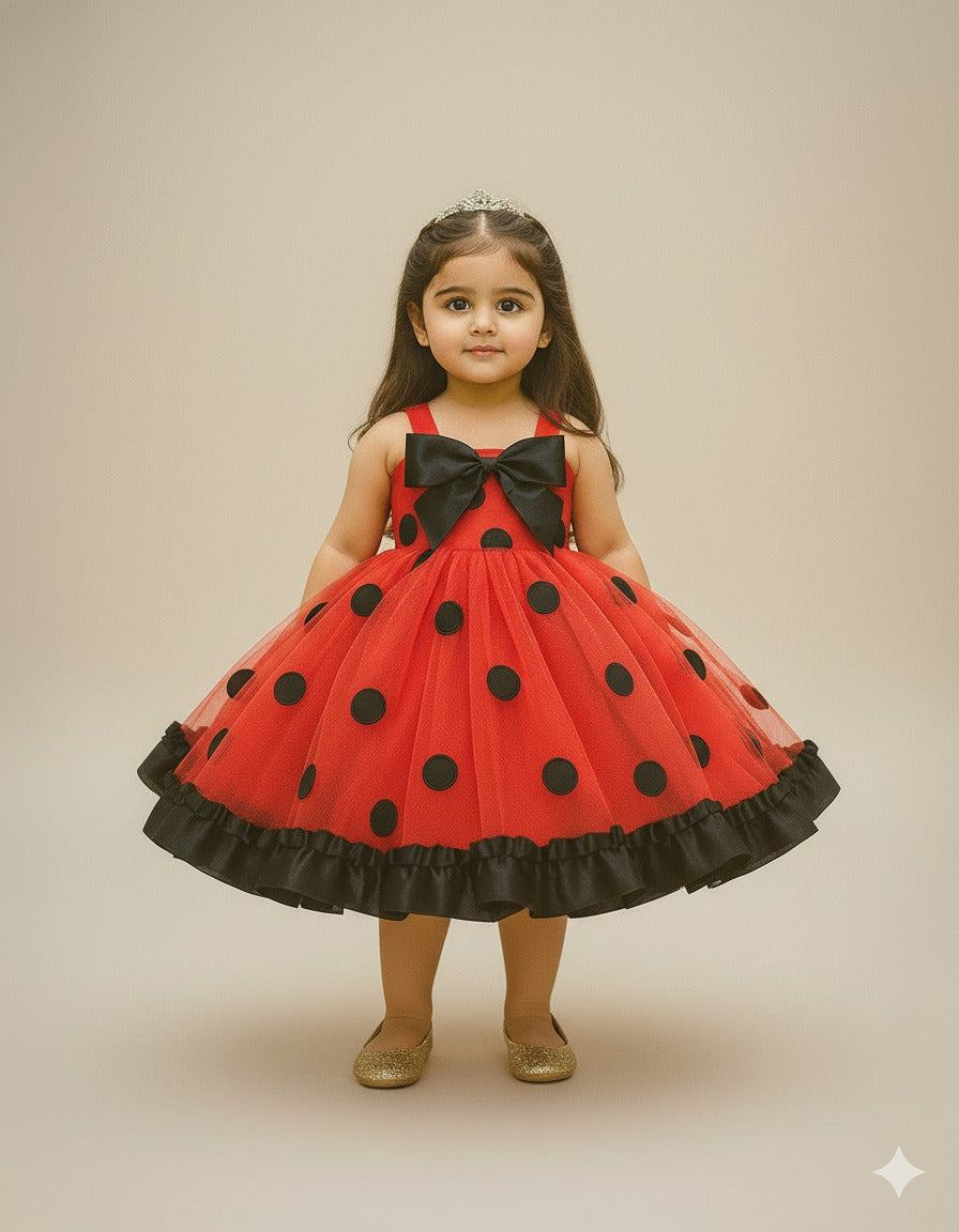 Red Ladybug Polka Dot Tulle Dress â€“ PD104