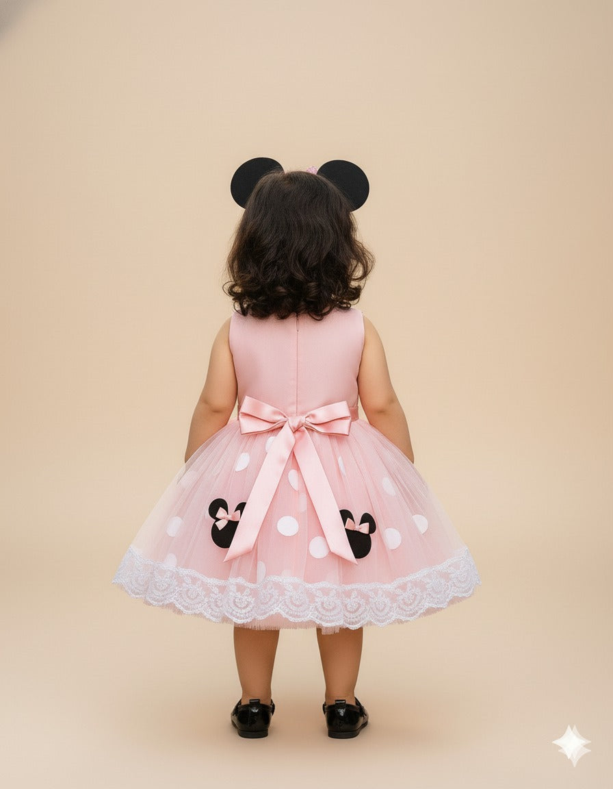 Pink Minnie Mouse Polka Dot Tulle Dress â€“ PD107