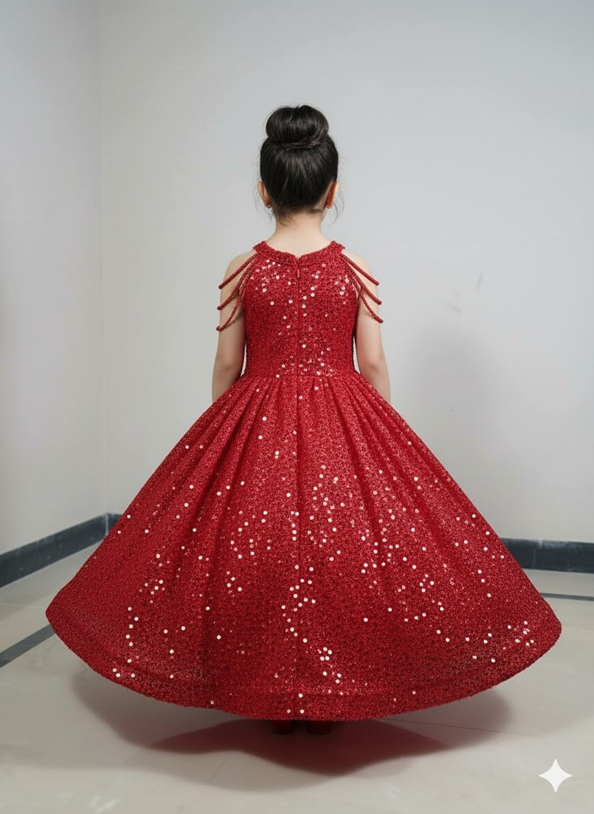 Red Premium Sequin Ball Gown â€“ PD093