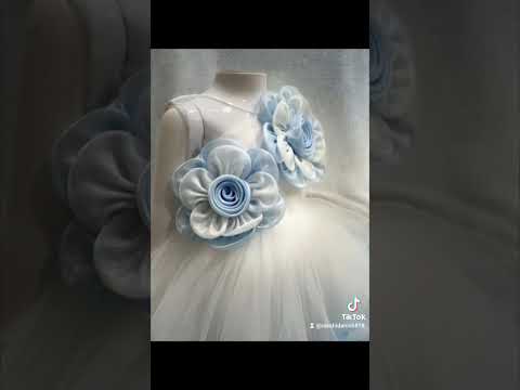 White & Blue Floral Tutu Dress – PD068