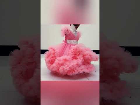 Blush Pink Ruffle Gown – PD070