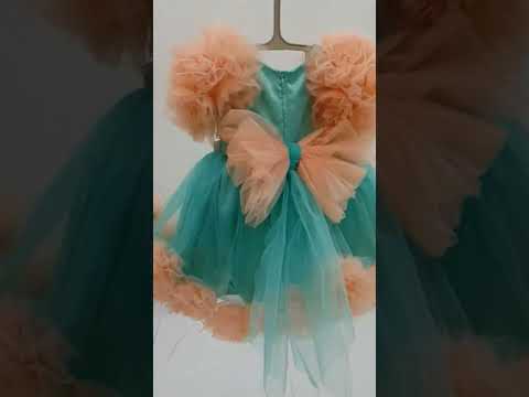 Mint Green & Peach Tulle Dress – PD077