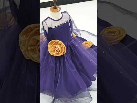 Purple & Gold Long Trail Princess Gown â€“ PD108